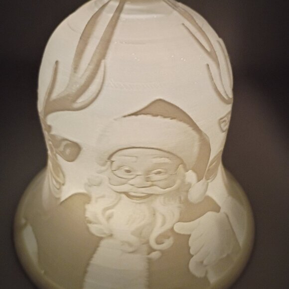 Large 3D Printed Santa Lithophane Lighted Bell, Christmas NightLight, Christmas - Picture 5 of 6